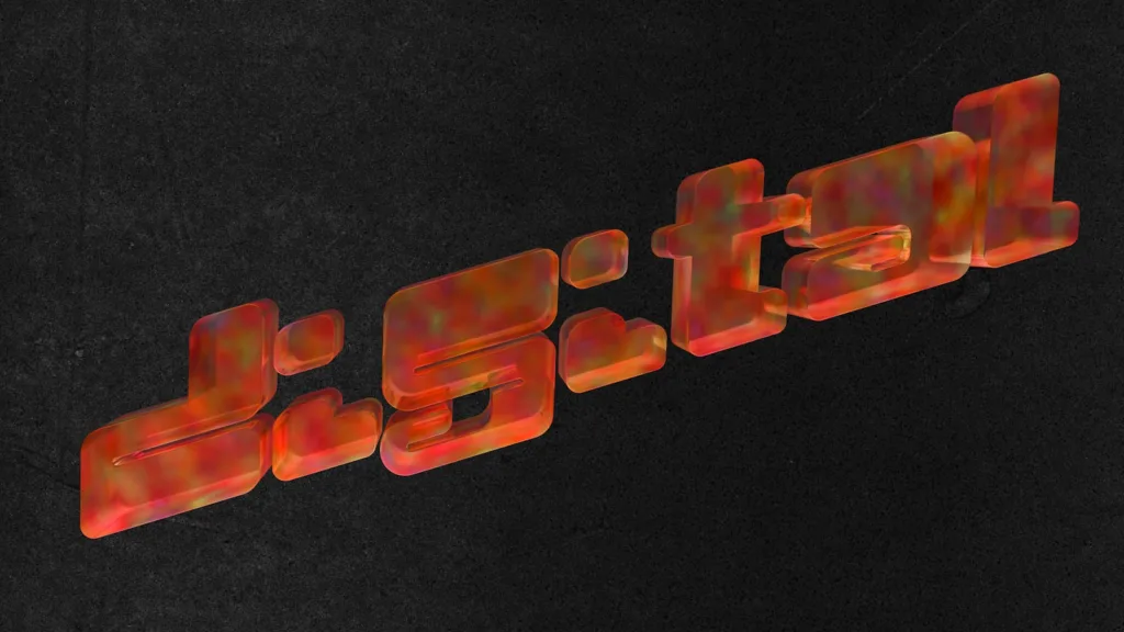 Texto 3D con una textura ardiente